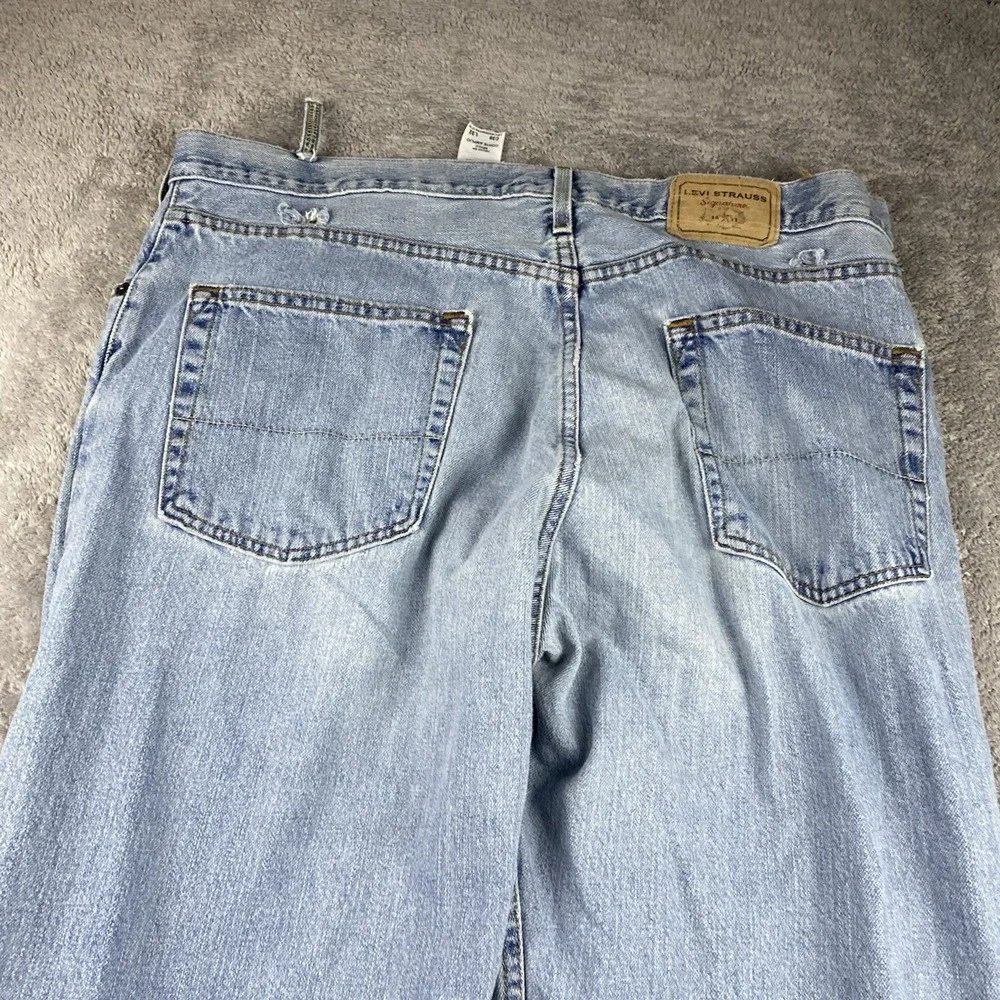 Levis Strauss‎ Signature Loose Straight Mens 38x29 Blue Light Wash High Rise
